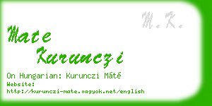 mate kurunczi business card