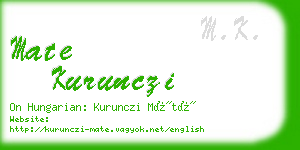 mate kurunczi business card